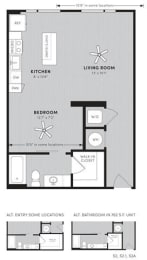 Studio, 1 bath, 676 sqft, $1,576