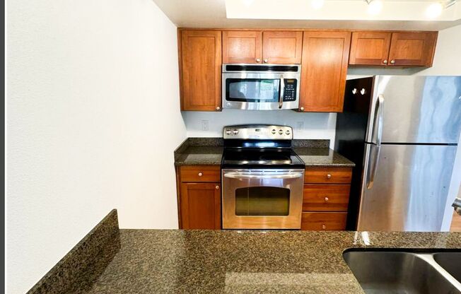 Quiet ground floor unit with access to large grassy area
