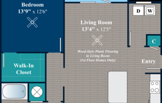 1 bed, 1 bath, 893 sqft, $1,409