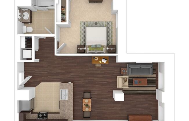 1 bed, 1 bath, 776 sqft, $2,345, Unit M-0208