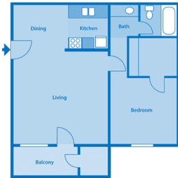 1 bed, 1 bath, 528 sqft, $832