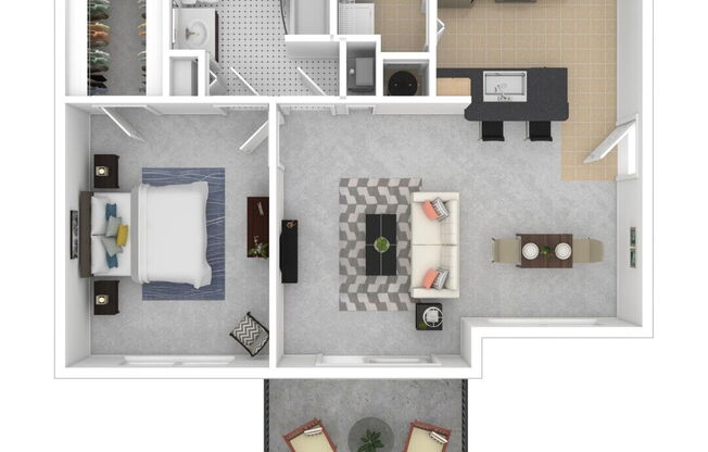 1 bed, 1 bath, 834 sqft, $1,575