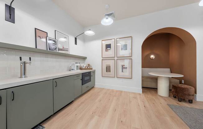 Business Center with wooden floors and a white counter top.