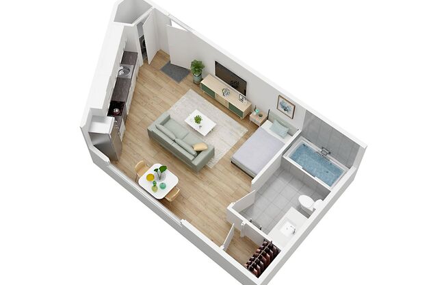 Studio, 1 bath, 357 sqft, $1,825, Unit 514