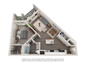 1 bed, 1 bath, 780 sqft, $1,299