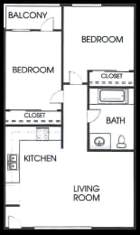 2 beds, 1 bath, $2,650