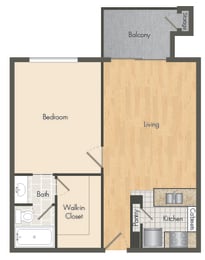 1 bed, 1 bath, 560 sqft, $1,119