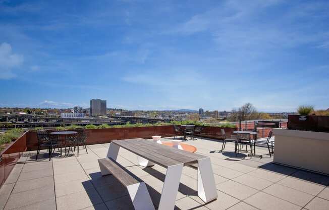 38 Davis rooftop with table and chairs