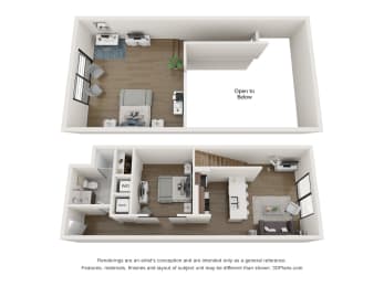 1 bed, 1 bath, 1,009 sqft, $1,743