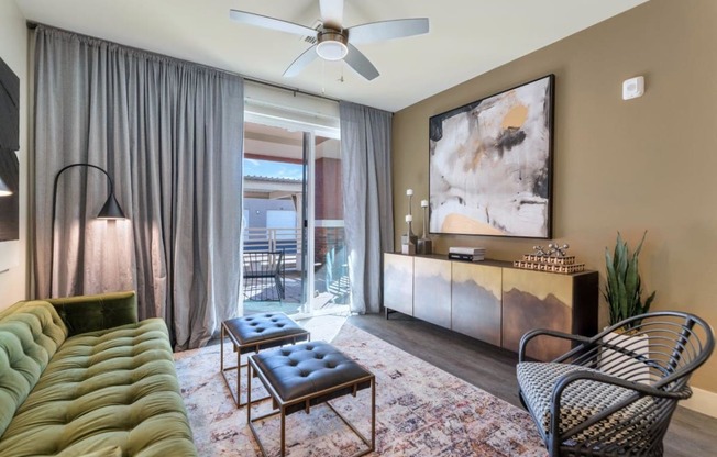 Living area at Zaterra Luxury Apartments, Chandler