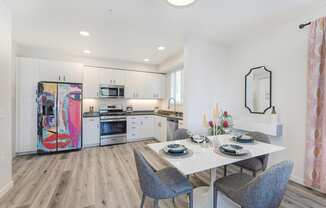 Dining and kitchen at Sierra Gateway Apartments, Rocklin, California