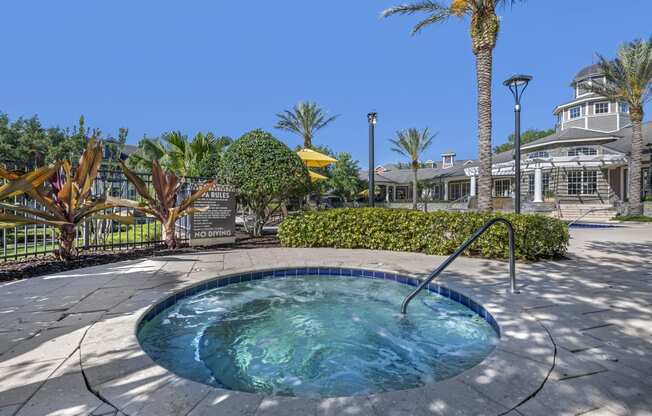 exterior clubhouse hot tub