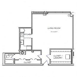 Studio, 1 bath, 564 sqft, $1,848