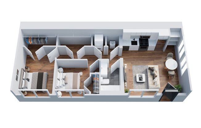 2 beds, 1 bath, 630 sqft, $2,145, Unit 011