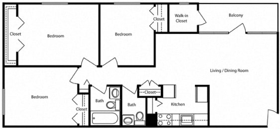 3 beds, 1.5 baths, 917 sqft, $2,405