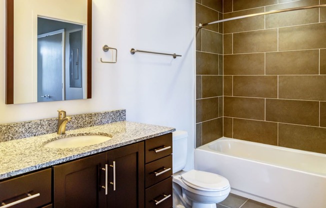 Tub, Western Toilet In Bathroom at 2100 Acklen Flats, Nashville, TN, 37212