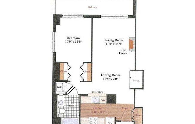 1 bed, 1 bath, $2,260