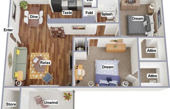 2 beds, 1 bath, 908 sqft, $850