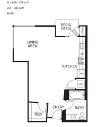 Studio, 1 bath, 702 sqft, $2,585