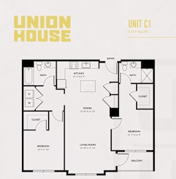 2 beds, 2 baths, 1,117 sqft, $3,314