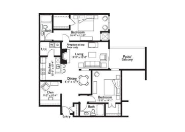 2 beds, 2 baths, 1,376 sqft, $2,215