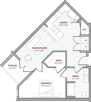 1 bed, 1 bath, 740 sqft, $2,003