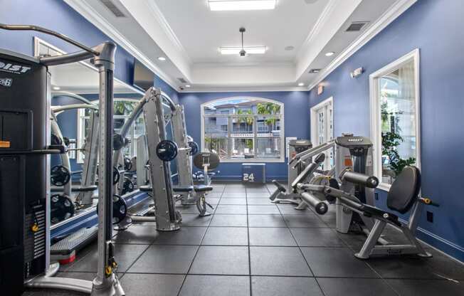 Weight Machines in Fitness Center at Verona at Boynton Beach Apartments in Boynton Beach, FL 33426