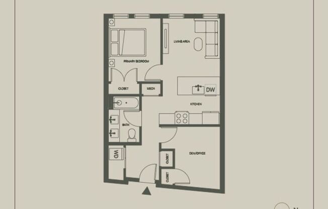 1 bed, 1 bath, 636 sqft, $3,900, Unit 611