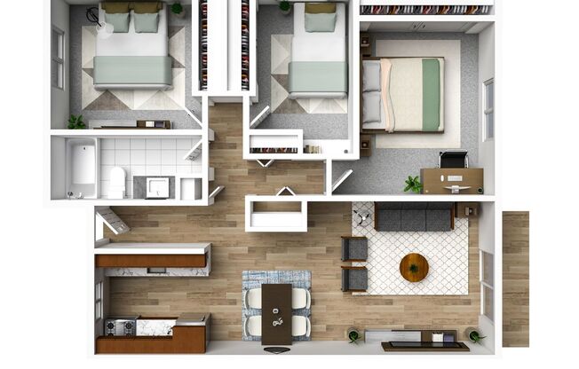 3 beds, 1 bath, 982 sqft, $1,875, Unit 137