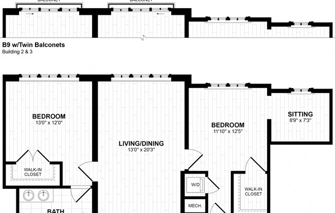 2 beds, 2 baths, 1,228 sqft, $3,025