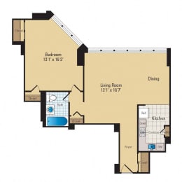 1 bed, 1 bath, 660 sqft, $2,315