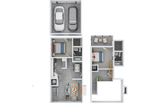 2 beds, 2.5 baths, 1,005 sqft, $1,950