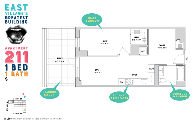 1 bed, 1 bath, $6,395, Unit 211