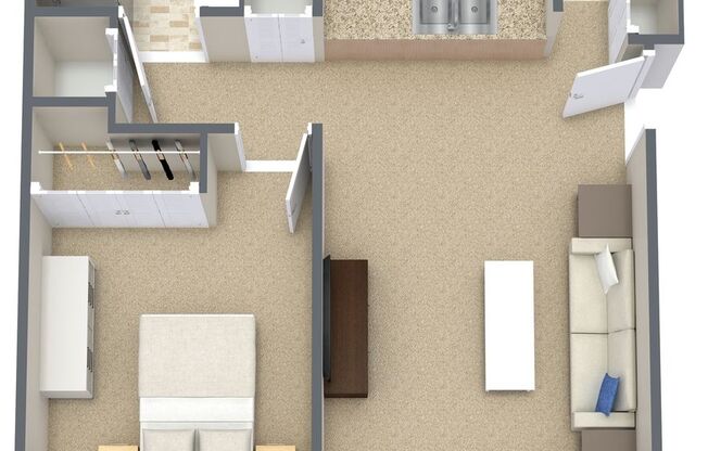 1 bed, 1 bath, 598 sqft, $970, Unit 28U-2B