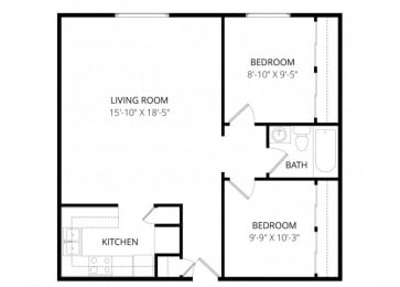 2 beds, 1 bath, 855 sqft, $1,655