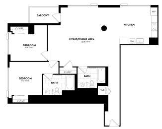 2 beds, 2 baths, 1,232 sqft, $3,699