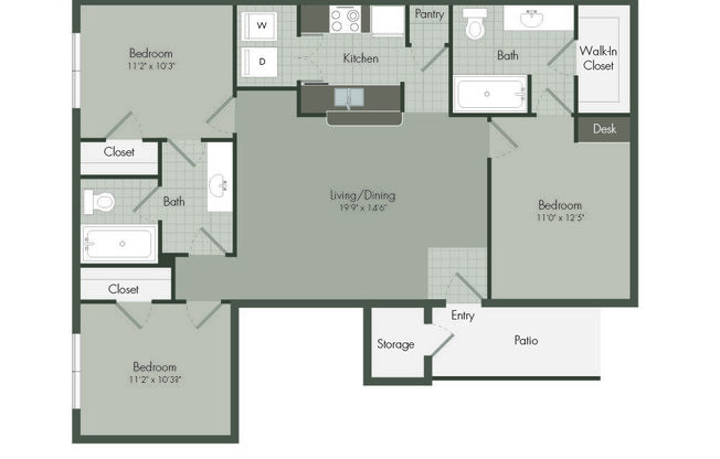 3 beds, 2 baths, 1,150 sqft, $1,978