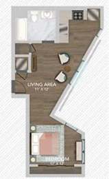 Studio, 1 bath, 494 sqft, $3,496