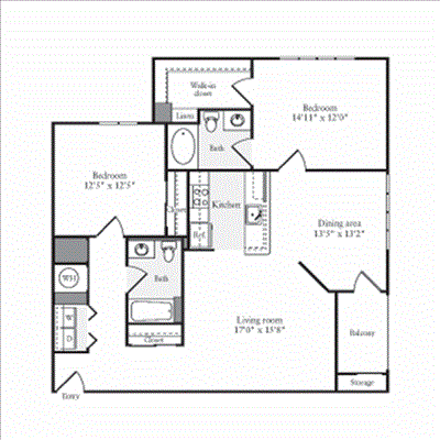 2 beds, 2 baths, 1,373 sqft, $3,520, Unit 244