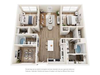 2 beds, 2 baths, 1,126 sqft, $1,722