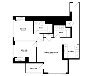 2 beds, 2 baths, 1,040 sqft, $3,886