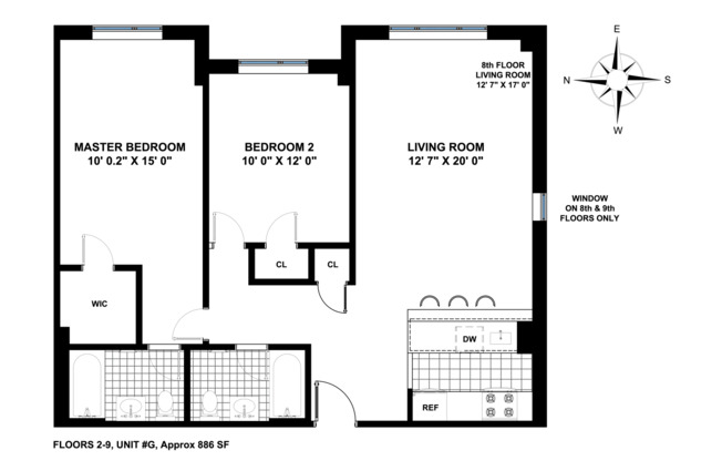 3 beds, 2 baths, $6,500, Unit 4G