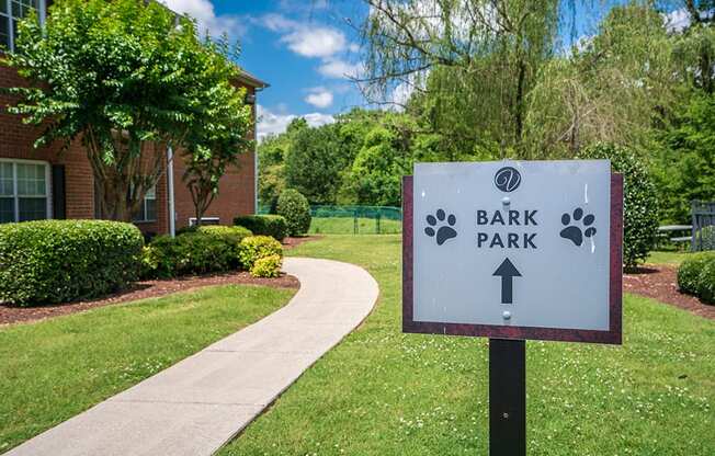 Sign Leading to Dog Bark Park