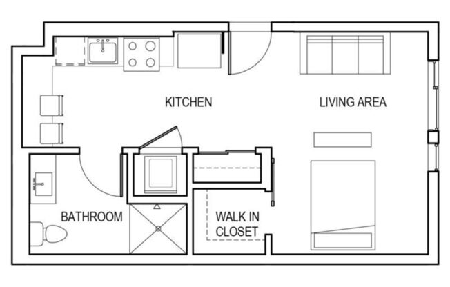 Studio, 1 bath, 489 sqft, $2,322