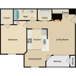 1 bed, 1 bath, 763 sqft, $1,417