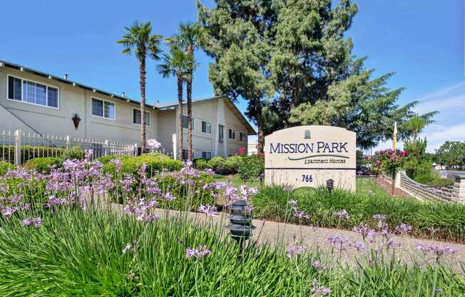 Entrance to Mission Park Apartments for Rent in Gilroy CA