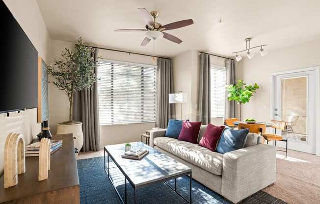 soaring 9-foot ceilings with ceiling fans - Almeria at Ocotillo