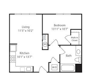 1 bed, 1 bath, 582 sqft, $3,325