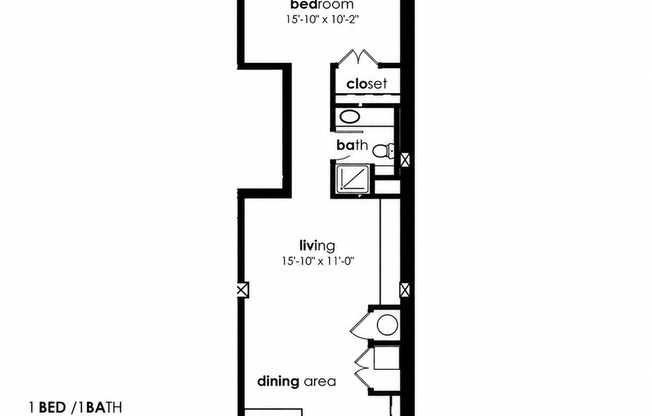 1 bed, 1 bath, 838 sqft, $1,099, Unit 408