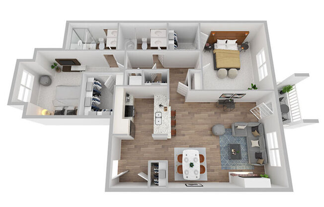 2 beds, 2 baths, 1,020 sqft, $1,350